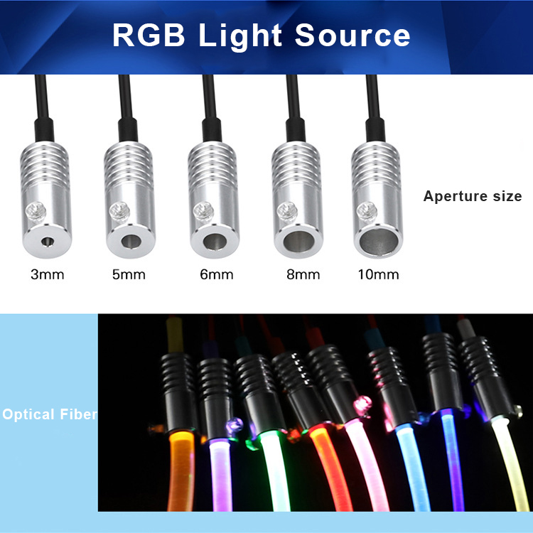 DC12V 3W 6 Heads Choose RGB Bluetooth 24 Keys Wireless Remote Voice APP Control Colour Changing Optic Fibre Light Illuminator